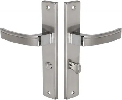 Immagine prodotto di Maniglia per porta KUCHINOX PARVA WC 72 mm, su piastra lunga, cromo/nichel satinato