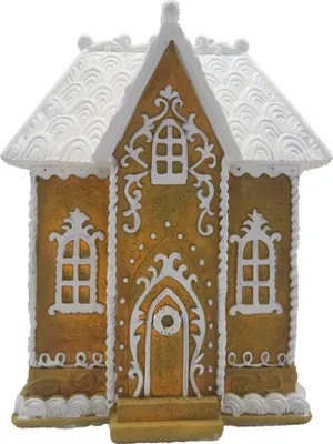 Produktbild von Clayre & Eef Lebkuchenhaus mit LED 12x9x15 cm Braun Polyresin