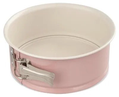 Springform 18 cm, Retro-Design, Antihaftbeschichtung, rosa/creme