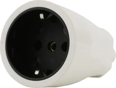 Produktbild von UniTEC Schutzkontakt-Kupplung IP20, Weiß, Kabelknickschutz