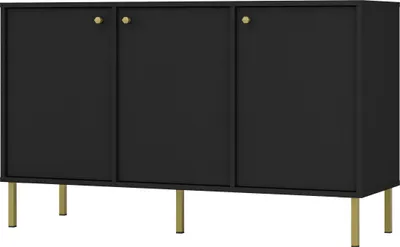 Produktbild von Masseno Kommode TORINO 125 cm Sideboard mit 3 Türen für Wohnzimmer Schlafzimmer Modern 125x41x74 cm Graphitfarben / Graphitfarben