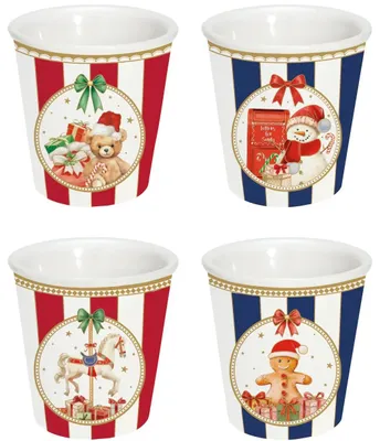 Productafbeelding van Porseleinen espressobekers met het thema "Gezellige Kerst"
