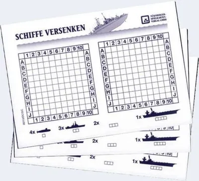 Produktbild von Spielblock Schiffe versenken 3 x 40 Blatt