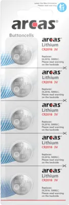 Image de Arcas Batterie Lithium CR2016 5 pcs - Batterie - CR2016