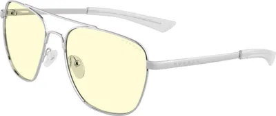 Produktbild von GUNNAR Gaming- und Computerbrillen - MUSTANG - Rahmenfarbe: CHROME, Linsentönung: Amber (Blockiert 65% des blauen Lichts & 100% UV-Licht) - Blaulichtblockierende Brillen