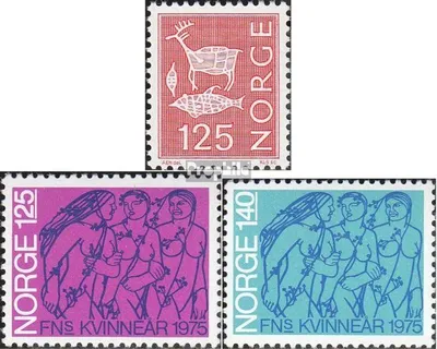 Produktbild von Briefmarken Norwegen 1975 Mi 697,698-699 (kompl.Ausg.) postfrisch Freimarke