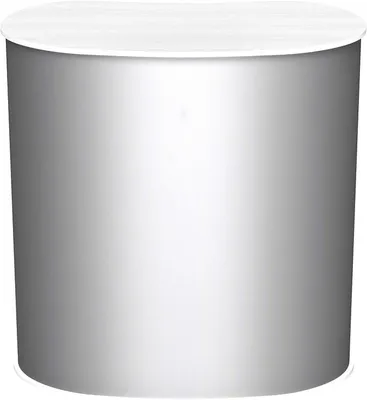 Produktbild von Lamellen Counter | ? Lamellentheke | ? Messetheke | ? Promotiontheke | ? Verkaufstheke von (Weiß, Oval)