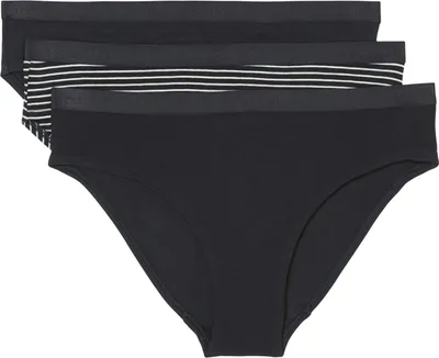 Produktbild von Marc O'Polo Damen Slip 3-Pack Essentials - dark navy/dark navy stripe - Größe L
