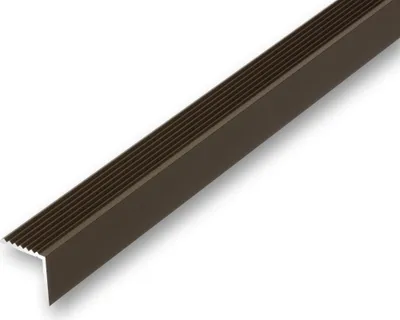 Produktbild von (9,82EUR/m) 19 x 20 x 1180 mm Treppenwinkel bronzefarben gebohrt inkl. Montageset Treppenkantenprofil Treppenkante - grob gerieft - rutschhemmend