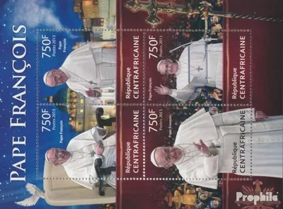 Produktbild von Briefmarken Zentralafrikanische Republik 2013 Mi 4151-4154 Kleinbogen (kompl. Ausgabe) postfrisch Papst Franziskus