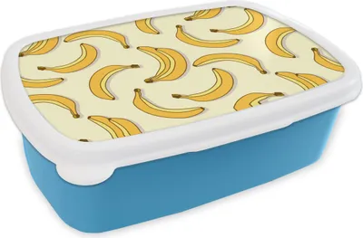 Produktbild von KitchenYeah® Lunchbox Brotzeit Brotdose 17x11 cm Obst - Gestaltung - Banane Kinder Brotzeitdose - Lunch - Kunststoff  - Brotbüchse - Sandwichbox - Lunchbox für Kinder