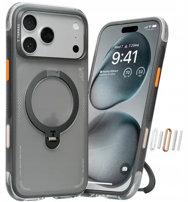 Zdjęcie produktu dla Etui TORRAS Ostand Spin Air do iPhone 17 Pro, MagSafe, Horizon Orange
