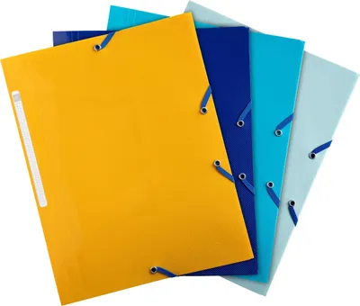 Produktbild von Exacompta 24x Sammelmappe A4 + Gummizug 3 Klappen Recycling-PP sortiert 55110E