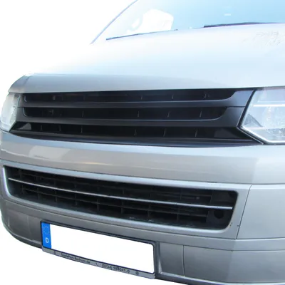 Kühlergrill Sportgrill Gitter Front Grill Emblem Schwarz für VW T5 Facelift 09 – Produktansicht