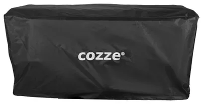 A black cover for a pizza oven.