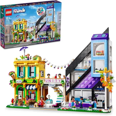 Produktbild von LEGO 41732 Friends Stadtzentrum, kreatives Modular Building Spielzeug für Mädchen und Jungen, Dekorieren & Ausstellen im Puppenhaus mit 9 Figuren