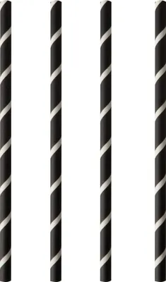 Produktbild von 100 Shake-Halme, Papier Ø 8 mm · 20 cm schwarz/weiss "Stripes"