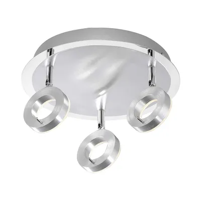 Image de Plafonnier à LED en aluminium à 3 flammes IP44 orientable 2250 lumens rond