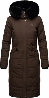 Produktbild von Navahoo Damen Winterjacke Langer Parka Warm Stepp Mantel Kapuze Fahmiyaa Schoko Gr. 36 - S
