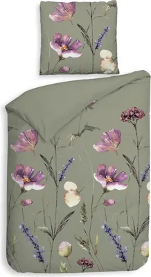 Produktbild von Heckett and Lane Vico Bettwäsche 135 Green Bettwäsche 1 x Bettbezug 135x200 + 1 x Kopfkissenbezug 80x80 Green Geblumt grün