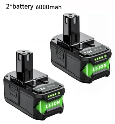 Produktbild von 18V Li-Ion Akku - Ersatzakku für Elektrowerkzeuge - 2er Pack 6,0Ah - Wiederaufladbar - Für kabellose Werkzeuge
