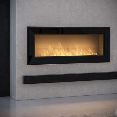 Produktbild von InFire Frame 1200 Ethanolkamin Schwarz mit Standard Schutzglas Einbaumkamin