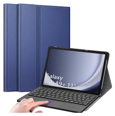 Produktbild von FINTIE Tastatur Hülle für Samsung Galaxy Tab A11+ Plus 11" 2025 / Tab A9+ Plus 11 Zoll 2023 Tablet - Deutscher Tastatur mit Touchpad Magnetisch Abnehmbarer Keyboard, Dunkelblau
