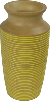 Zdjęcie produktu dla Fine Asianliving Japandi Wazon Drewno Mango Ręcznie Rzeźbiony Żółty D9xH21cm Wazon Dekoracyjny Wazon Kwiatowy Orientalny Wazon Ceramiczny Wazon Dekoracyjny Nowoczesny Wazon Dekoracyjny Na Stół