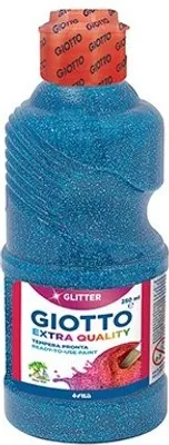 Produktbild von Giotto blaue Glitzertempera Flasche 250 ml