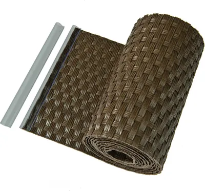 Produktbild von Sichtschutzstreifen Zaunblende aus PE-Rattan – hellbraun