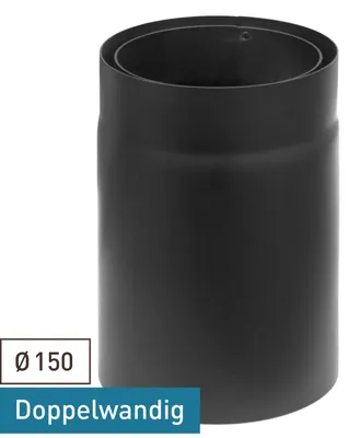 Produktbild von Raik Izoker Längenelement 150mm schwarz doppelwandig L: 250mm für Rauchrohr / Ofenrohr