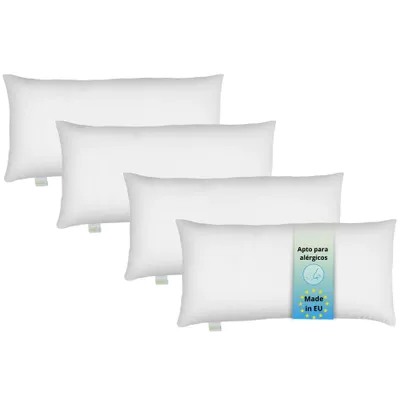 Imagen del producto de Juego de 4 almohadas, 40 x 80 cm, 100 % microfibra, aptas para personas alérgicas, Bodyprotect ECOLine