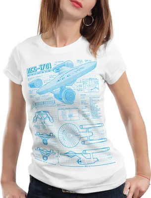 Produktbild von style3 NCC-1701 Damen T-Shirt christopher pike trek trekkie star, Farbe:Weiß, Größe:M