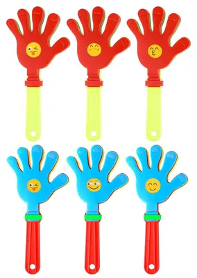 Productafbeelding van 6 stuks handclappers plastic klepel sounder 24cm