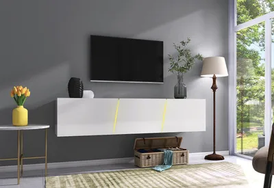 Produktbild von Lowboard, 130/38.5/33 cm, TV-Schrank, Fernsehtisch, Fernsehschrank, Wohnzimmer Sideboard, hängend