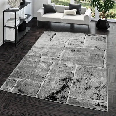 Produktbild von TT Home Teppich Steinboden Marmor Optik Design Modern Wohnzimmerteppich Grau Top Preis Größe 120x170 cm