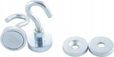 Immagine prodotto di Supporto magnetico con rondella e gancio 16 mm, estremamente resistente, lavagne magnetiche, frigoriferi, lavagne bianche, fai da te