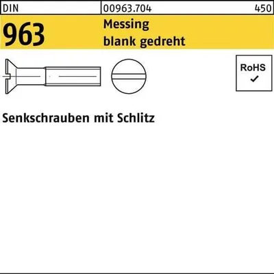 Produktbild von Reyher  Senkschrauben DIN 963 Messing M 1,6x10 gedr. (100 Stück)