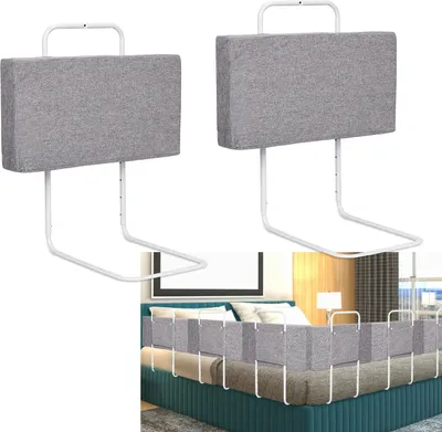 Immagine prodotto di Jopassy protezione per lettino 2X 60cm regolabile in altezza, protezione anticaduta per lettino per bambini spondina per letto familiare e lettino, grigio