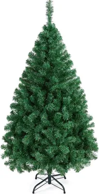 Image de Yaheetech Sapin de Noël artificiel 154 cm avec 398 pointes & support métallique pliable, sapin artificiel pour Noël, vert