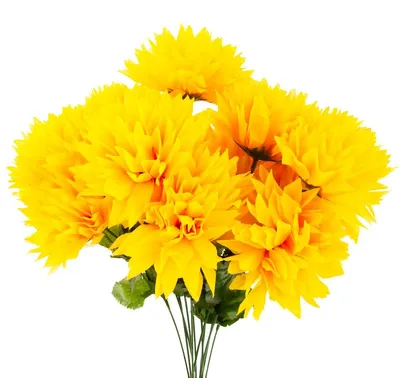 Image de Noël Bunch De 12 Fleurs Artificielles 50Cm Jaune
