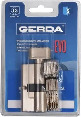 Produktbild von Profilzylinder Gerda EVO 30g/35 Nickel Satin mit Drehknauf 5 Schlüssel Klasse 5.1 Blister