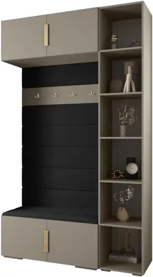 Produktbild von MEBLE KRYSPOL Inova 1 Möbelset Garderobe, 236,7x140x47cm - Kaschmir, Manila 18, Gold