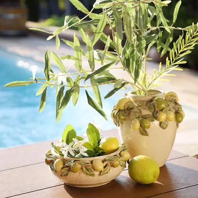 Produktbild von Keramik Schale Zitronen Mediterran Tischdeko Ø21,5cm H8,5cm
