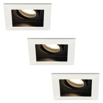 Image de HOFTRONIC - Spot LED encastrable carré 4W 345lm 4000K GU10 blanc orientable dimmable