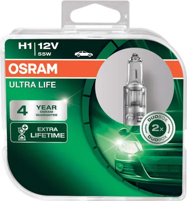 Produktbild von Lampe Birne 2x Original Osram ULTRA LIFE / Fassung H1 12V 55W