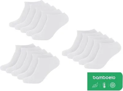 Immagine prodotto di Calzini da ginnastica in bambù, 15 paia, unisex, bianchi, taglie 43-46