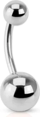 Produktbild von viva-adorno Bauchnabel Piercing Banane Edelstahl in verschiedenen Farben und Größen Z497, silber