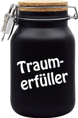 Produktbild von Spardose Geld Geschenk Ideen Traumerfüller Schwarz Größe XXL 3 Liter
