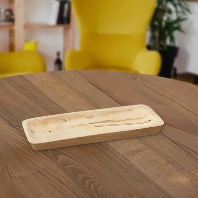 Produktbild von Dekoschale Holz flach rechteckig Größe M ca. 40 cm Tablett Holzplatte Tischdekoration